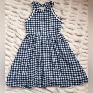 Blue and White Checkered Kids Dress
